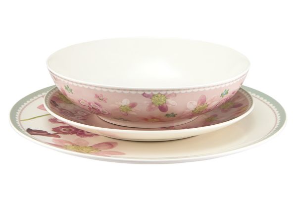 Обеденный набор Primula на 4 персоны, 12 предметов, розовый, Maxwell & Williams