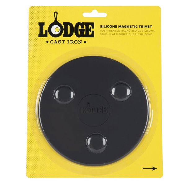 Подставка под горячее магнитная 13 см силиконовая черная Lodge