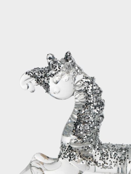 Статуэтка 10х7 см, стекло, серебристая, Лошадка, Horse Anna Lafarg
