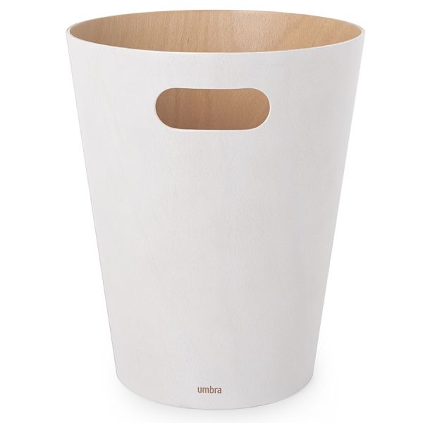 Контейнер мусорный Woodrow белая/никель