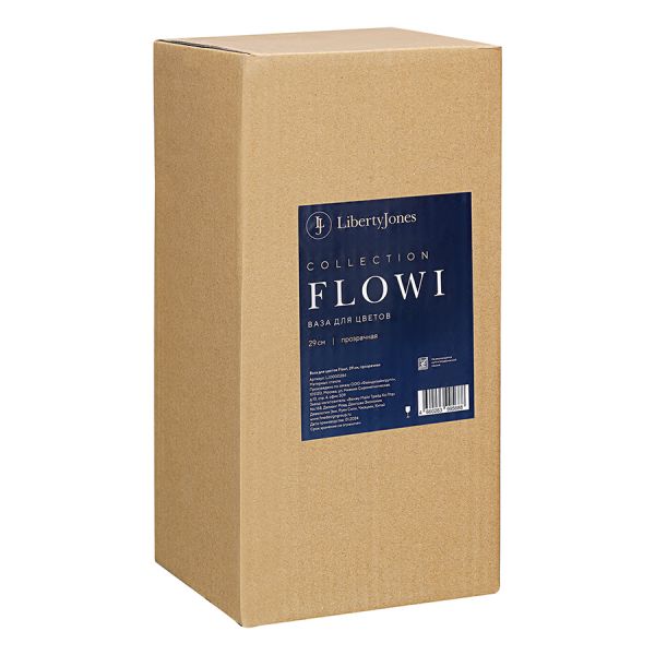 Ваза для цветов flowi, 29 см, прозрачная Liberty Jones