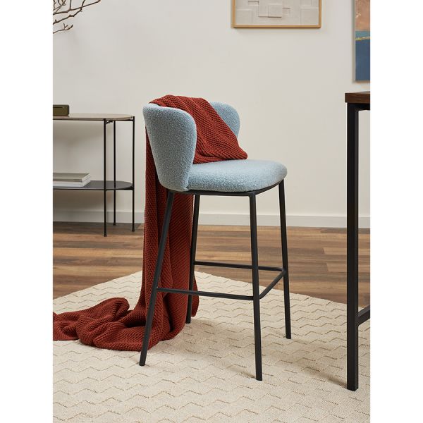 Стул барный foggy, букле, голубая пудра Bergenson Bjorn