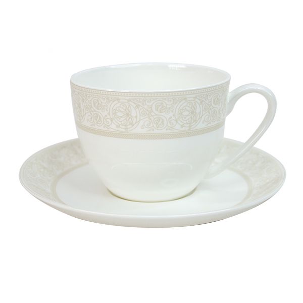 Набор чайных пар 250 мл Дионис-Шампань, костяной фарфор, АККУ