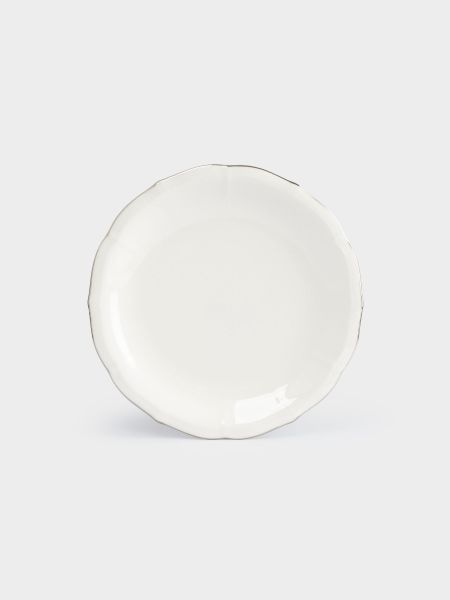 Сервиз обеденный на 6 персон, 18 предметов, фарфор, белый, с серебристым кантом, Dynasty