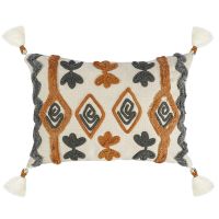 Подушка декоративная с бахромой и вышивкой abstract play из коллекции ethnic, 30х45 см Tkano