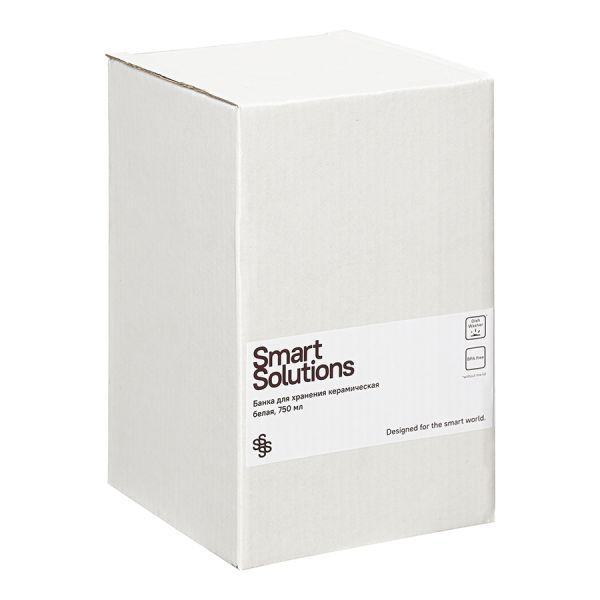 Банка для хранения керамическая smart solutions 750 мл белая