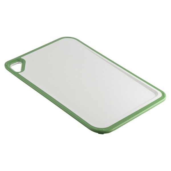Доска разделочная из пшеничного волокна homi, 36х25 см, светло-серая с зеленым кантом