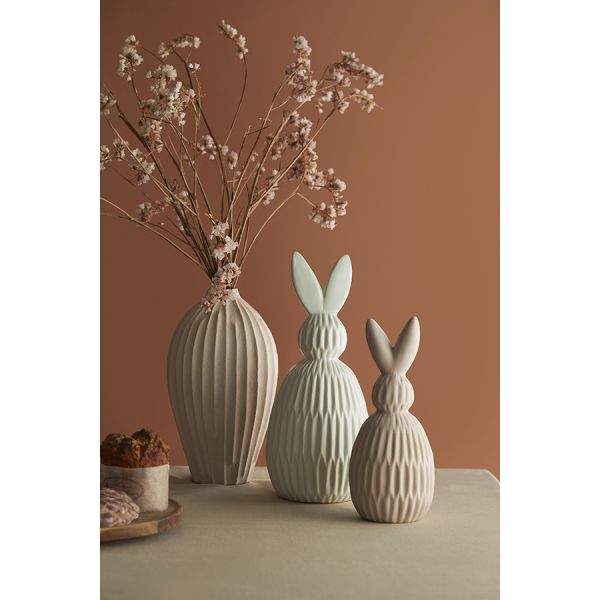 Декор из фарфора бежевого цвета trendy bunny из коллекции essential, 9,2х9,2x22,6 см Tkano