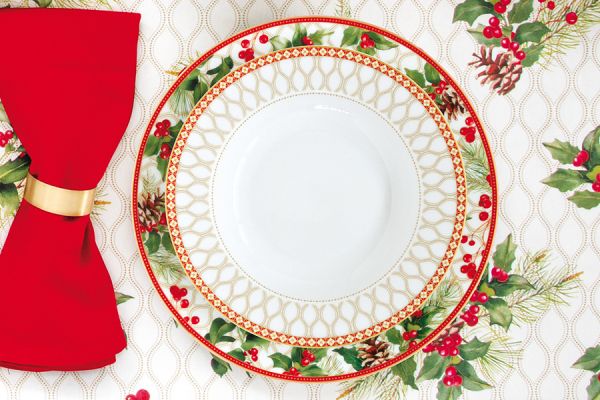 Тарелка суповая Рождественские ягоды 21,5 см Easy Life