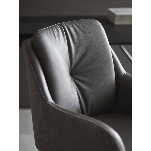 Стул на колесиках allar, экокожа, рогожка, серый Bergenson Bjorn