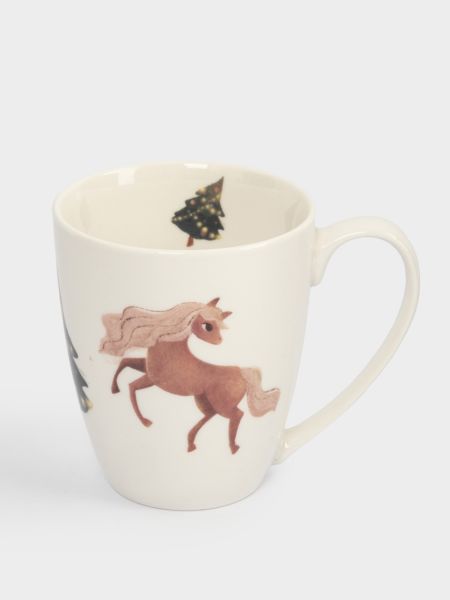 Кружка 320 мл, фарфор, белая, Лошадка у елки, Child holiday ANNA LAFARG
