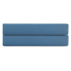 Простыня на резинке из премиального сатина джинсово-синего цвета из коллекции essential,  180х200х30 см Tkano