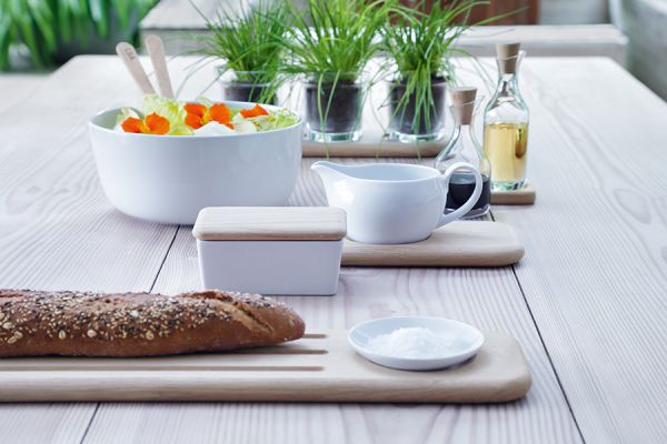 Блюдо глубокое Dine с деревянными приборами D24 см