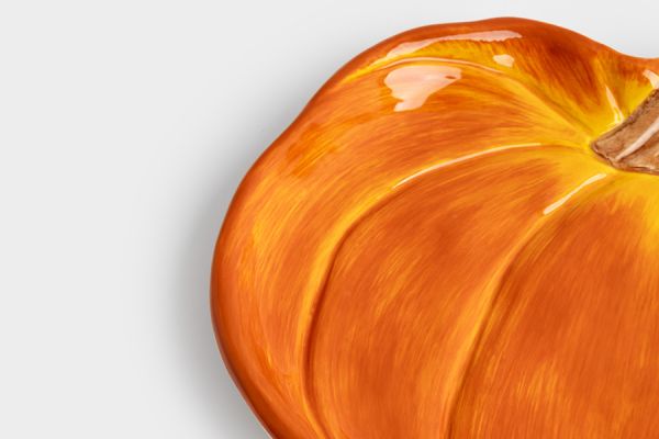Блюдо 22 см, керамика, оранжево-зеленое, Тыква, Bright pumpkin ANNA LAFARG
