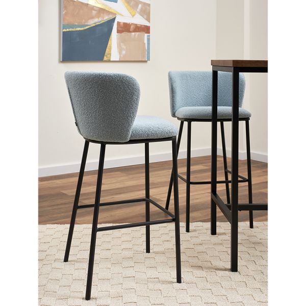 Стул барный foggy, букле, голубая пудра Bergenson Bjorn