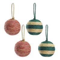 Набор елочных шаров trendy stripes из джута и картона из коллекции new year essential, 4 шт Tkano