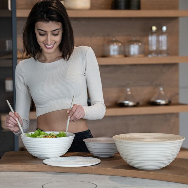 Миска с крышкой tierra 18 см, молочная Guzzini