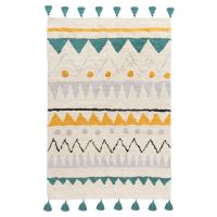 Ковер из хлопка с контрастным этническим орнаментом из коллекции ethnic 120x180 см