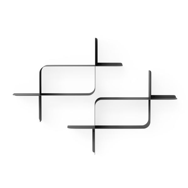 Набор металлических настенных полок montage, 2 шт, черные Umbra

