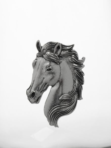 Стакан для виски, 12 см, 500 мл, стекло/металл, серебристый, Голова коня, Horse ANNA LAFARG
