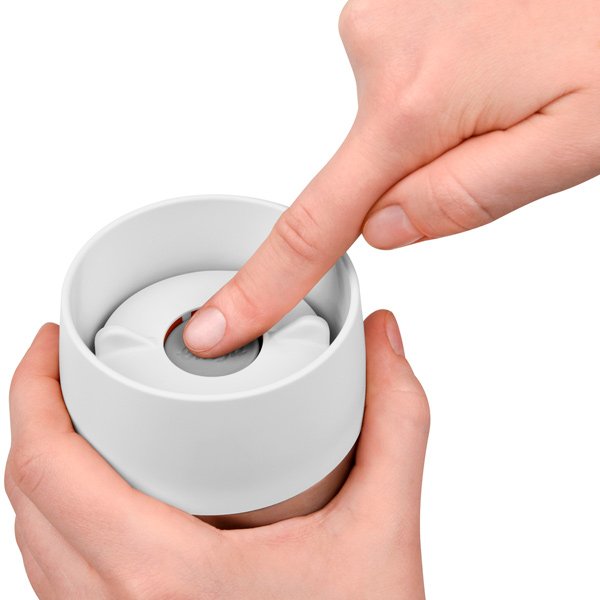 Термокружка 360 мл EMSA TRAVEL MUG WAVES белая 