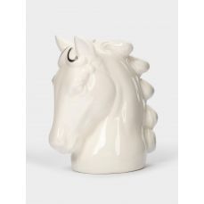 Емкость для соли или перца 8 см, фарфор, бело-серебристая, Конь, Horse ANNA LAFARG