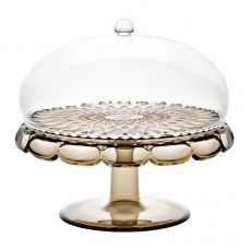 Блюдо для торта с крышкой vanity 30 см, коричневое Guzzini