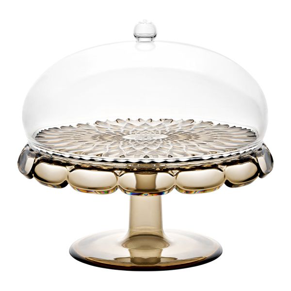 Блюдо для торта с крышкой vanity 30 см, коричневое Guzzini