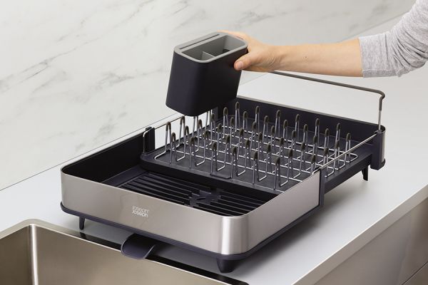 Сушилка для посуды раздвижная extend steel серая