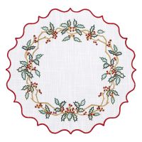 Набор из двух салфеток под приборы festive wreath из коллекции new year essential, D38 см Tkano