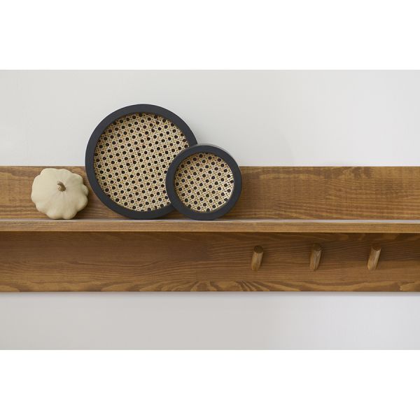 Поднос из дерева и ротанга круглый woodnes, D23 см, черный