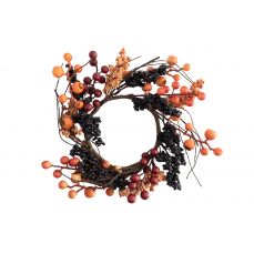 Венок декоративный 13/28 см, пенопласт/бумага, Ягоды, Bright pumpkin ANNA LAFARG