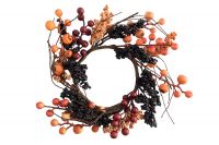 Венок декоративный 13/28 см, пенопласт/бумага, Ягоды, Bright pumpkin ANNA LAFARG