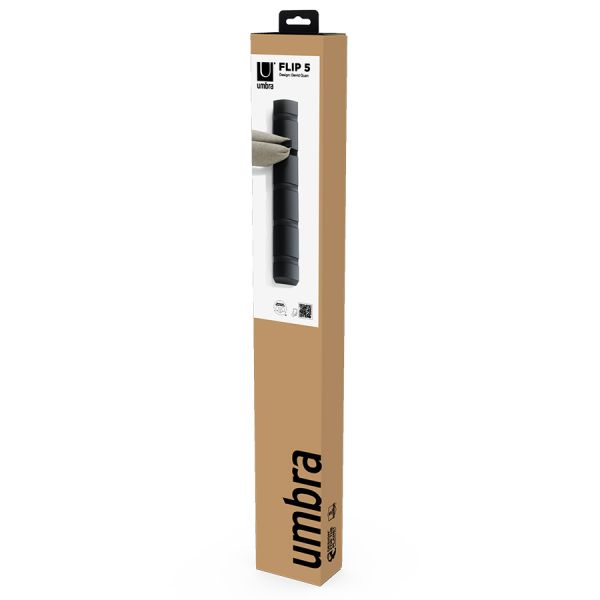 Вешалка настенная flip 50.8 см, 5 крючков, черная, Umbra, 318850-040
