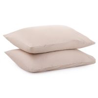 Набор из двух наволочек из сатина бежевого цвета из коллекции essential