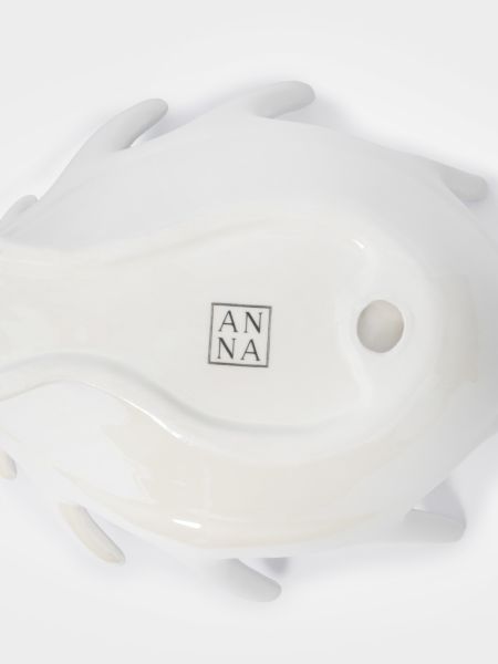 Блюдо декоративное 29x18x9 cм, керамика, белое, перламутр, Олень, Maral grey ANNA LAFARG
