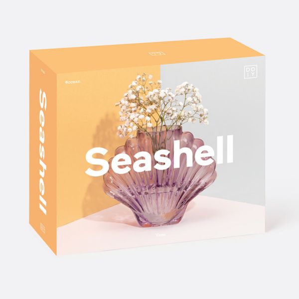 Ваза для цветов seashell 18,5 см, лиловая Doiy