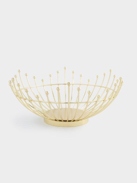 Корзина для фруктов 27 см, металл, золотистая, Бусины, Spin ANNA LAFARG
