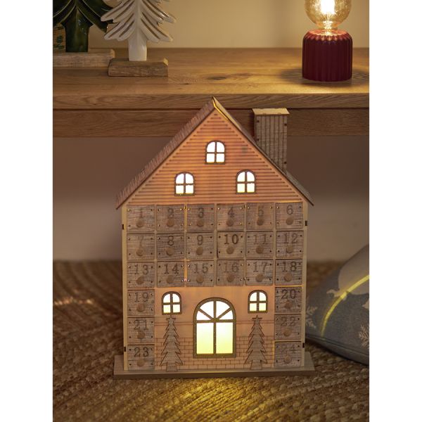 Адвент-календарь с подсветкой festive house из коллекции new year essential Tkano