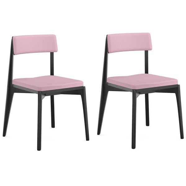 Набор из 2 стульев aska рогожка черный/розовый