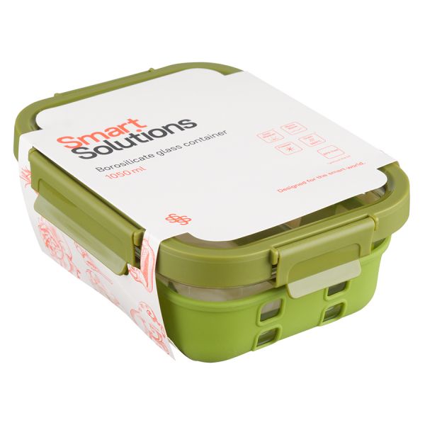 Контейнер для запекания, хранения и переноски продуктов в чехле, 1050 мл, зеленый Smart Solutions
