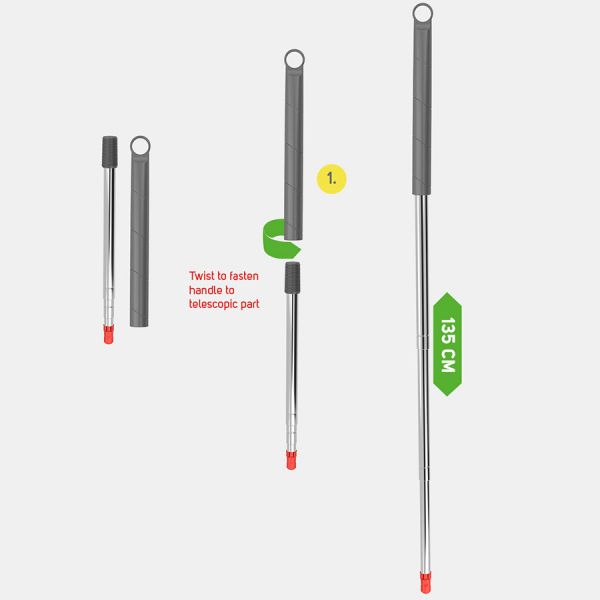 Ручка для швабры телескопическая 135 см Nordic Stream