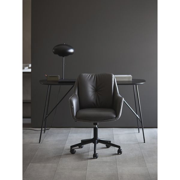 Стул на колесиках allar, экокожа, рогожка, серый Bergenson Bjorn