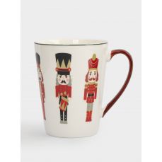 Кружка 420 мл, фарфор, бело-бордовая, Щелкунчики, Nutcracker ANNA LAFARG