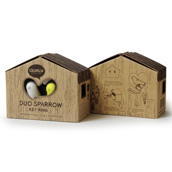 Держатель для ключей duo sparrow, коричневый/белый/фиолетовый Qualy