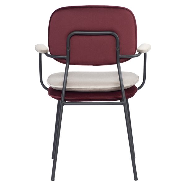 Стул с подлокотниками pea, велюр, бордовый/бежевый Bergenson Bjorn