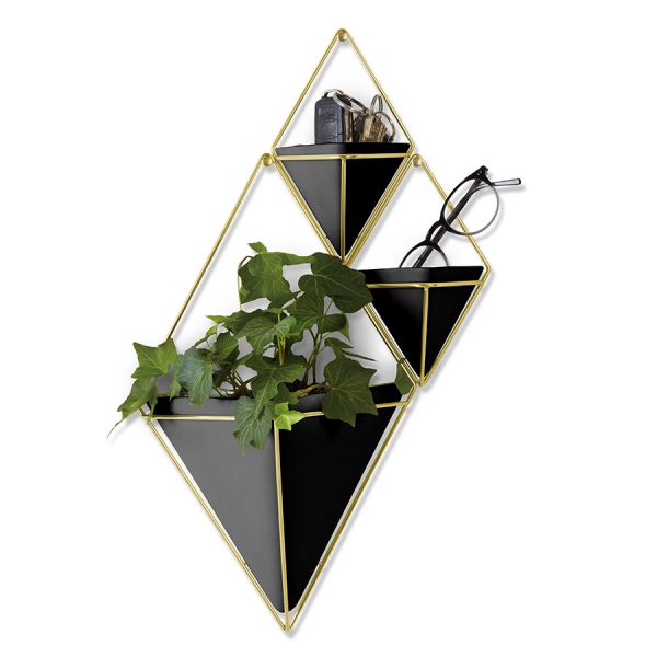 Декор для стен trigg большой черный-латунь