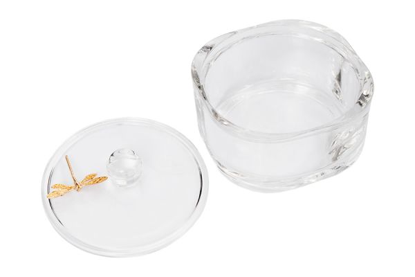 Конфетница 12х8.5 см, с крышкой, стекло/металл, Glory ANNA LAFARG
