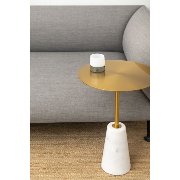 Столик кофейный asgard D42 см латунь/белый