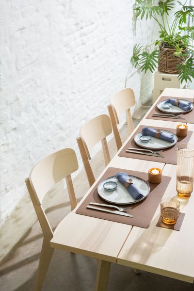 Подстановочная прямоугольная салфетка из натуральной кожи 45х35 см tobacco Skinnatur